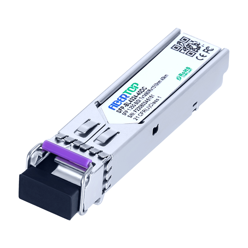 HW® LE2MGSC40ED0 Compatible 1000Base-BX-D BIDI SFP Transceiver SMF 1490nm Tx/1310nm Rx 40km Single LC DOM