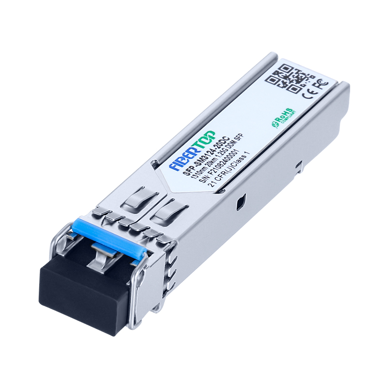 FIBERTOP For MikroTik Compatible 1.25G Industrial Temperature SFP SMF 1310nm 20km LC DDM Transceiver Module