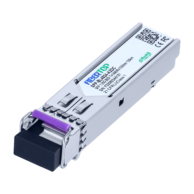 1.25G SFP BIDI 1000BASE 100km TX1490nm/RX1550nm Single Mode Transceiver